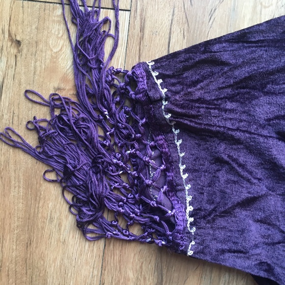 NWT RAGA Leila Embroidered Velvet Kimono w/ Fringe - Picture 7 of 12